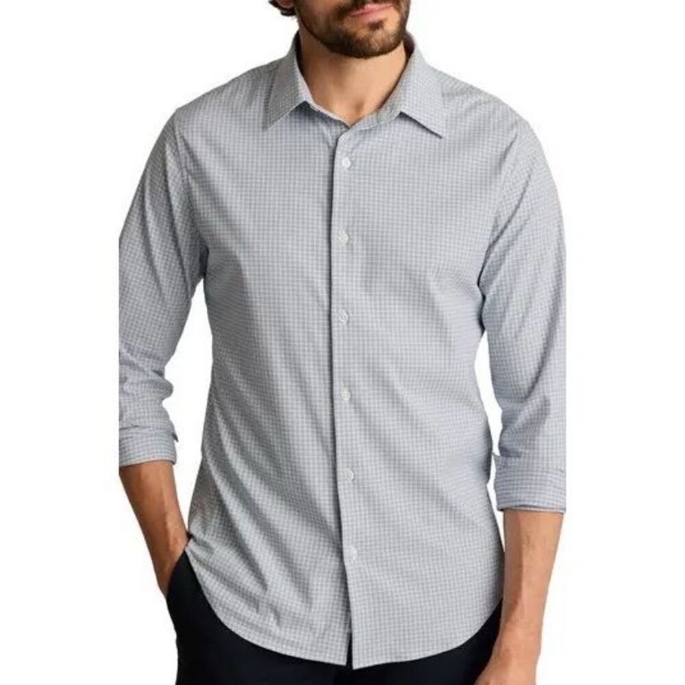 Bonobos wrinkle free tailored Slim fit men’s button-down dress shirt, red, white